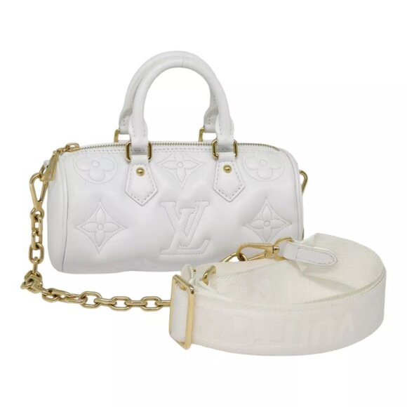LOUIS VUITTON Bubble Glam Papillon BB Hand Bag Snow LV Auth - Picture 1 of 16